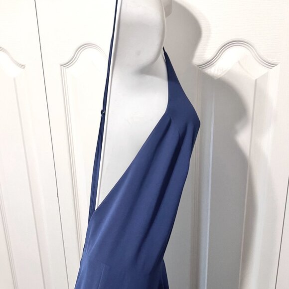 Lulus Formal Maxi Dress-NWT-Blue-Adjust. Crisscross Strap back-Sz. Med.-Lined - Picture 8 of 16